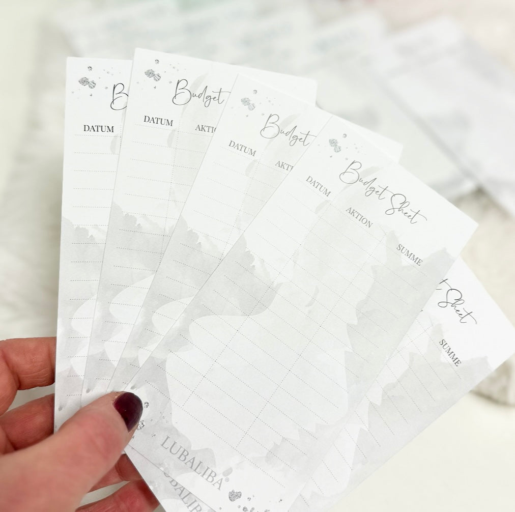 5er Set Budget Sheet´s für Budget Planer Budget Binder